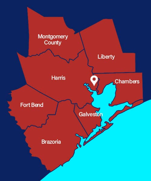 Signature Health Services coverage area — seven counties in southeast Texas